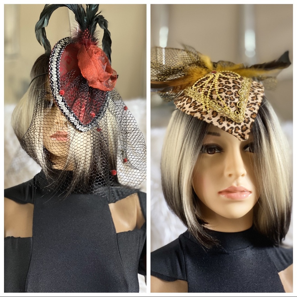 2 burlesque chinstrap fascinator headwear 💃🏼